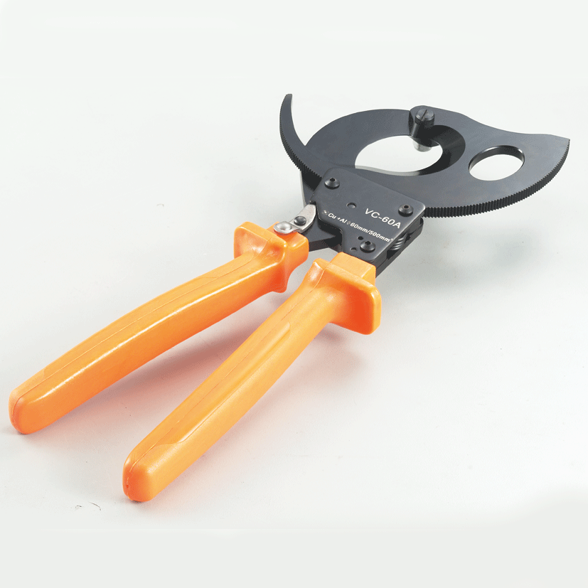 Ratcheting cable cutter cutting mechanism animation
